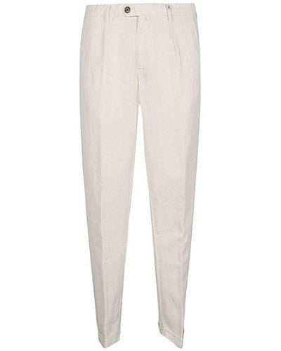 Myths Tapered-leg Turn-up Cuff Trousers - White