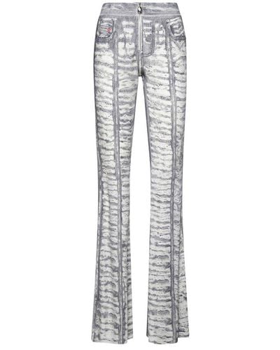 DIESEL P-rod Print Viscose Trousers - Grey