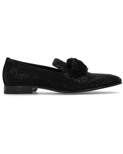 Jimmy Choo Foxley Square-toe Loafers - Black