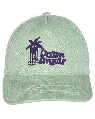 Palm Angels Logo Printed Baseball Cap - Green