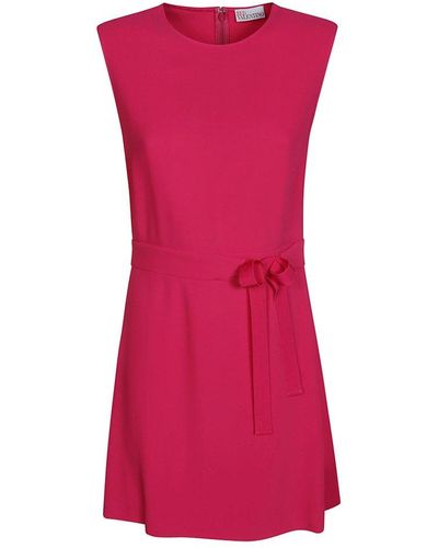 RED Valentino Red A-line Stretched Frisottine Dress - Pink