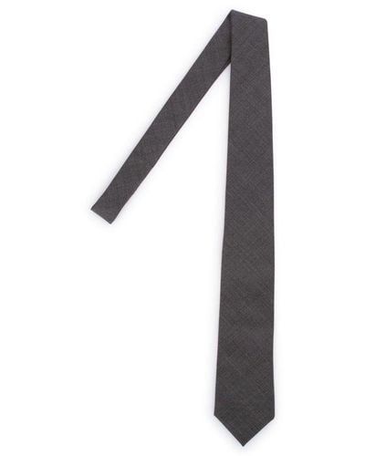 Brunello Cucinelli Textured Stitched Tie - Black
