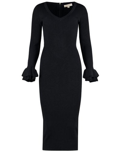 MICHAEL Michael Kors Ribbed Knit Dress - Black