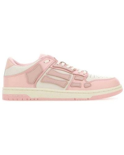 Amiri Round Toe Lace-up Sneakers - Pink