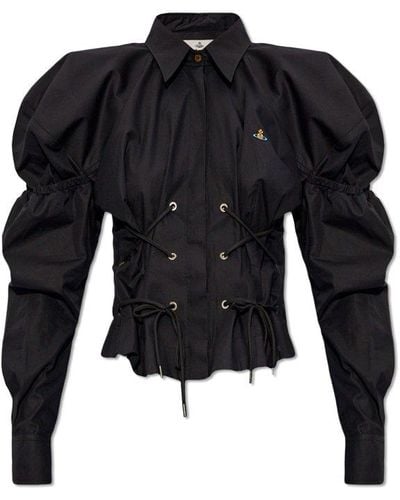 Vivienne Westwood 'gexy' Shirt With Decorative Lacing, - Black