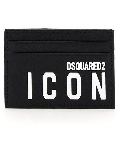 DSquared² Icon Print Card Holder - Black