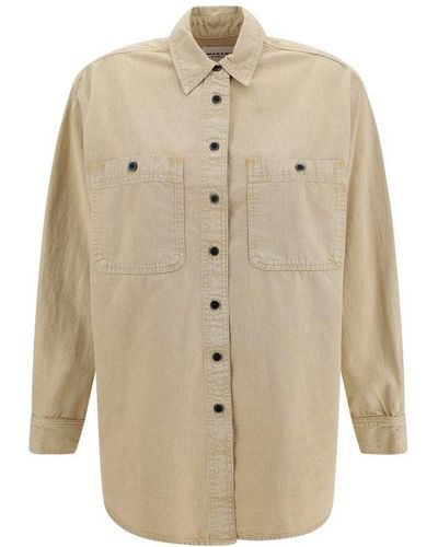 Isabel Marant Button-up Denim Shirt - Natural