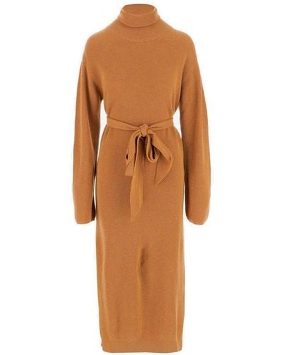 Nanushka Canaan Tied-waist Knit Midi Dress - Brown