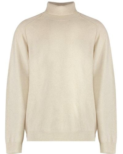 Roberto Collina Roll Neck Knitted Sweater - Natural