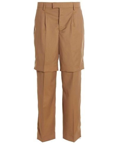 VTMNTS Layered Effect Tailored Trousers - Natural