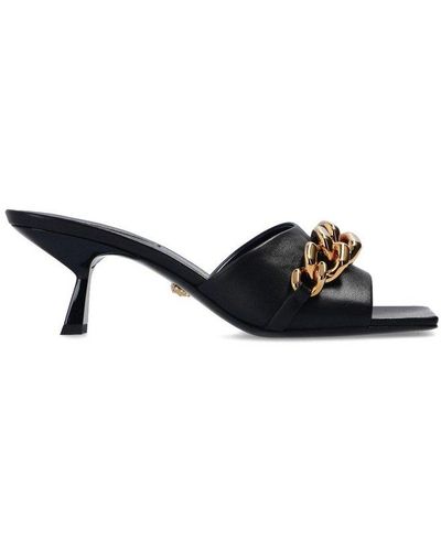 Versace Chain-link Embellished Mules - Black