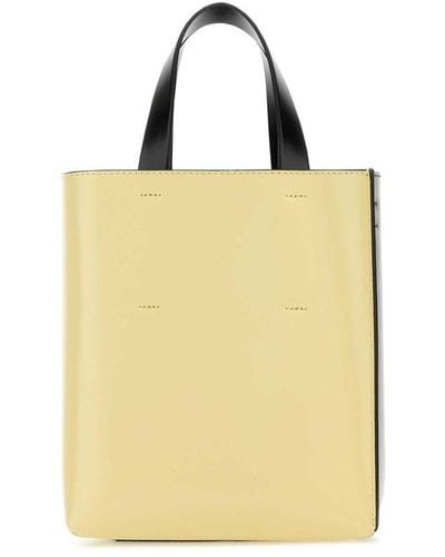 Marni Logo Printed Two-toned Tote Bag - Yellow