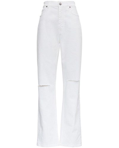 Etro Boyfriend Jeans In White Denim With Logo