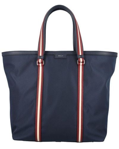 Bally Stripe-detailed Tote Bag - Blue