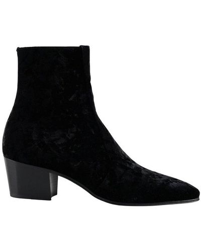 Saint Laurent Vassili Side Zip Ankle Boots - Black