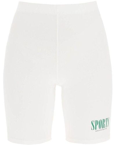 Sporty & Rich Logo-printed Biker Shorts - White