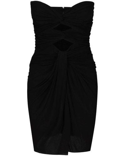 Saint Laurent Cut-out Sleeveless Mini Dress - Black