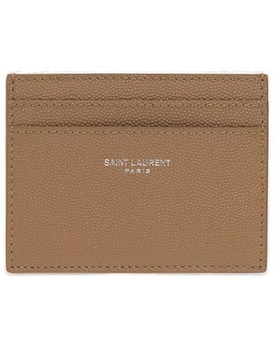Saint Laurent Leather Card Case - Brown