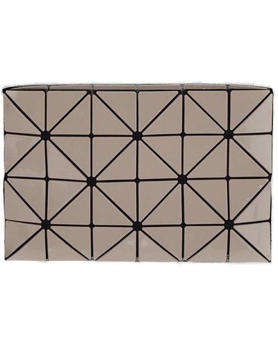 Bao Bao Issey Miyake Geometric Pattern Zipped Clutch Bag - Gray