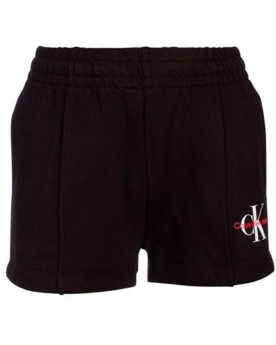 Calvin Klein Logo Printed Track Shorts - Black