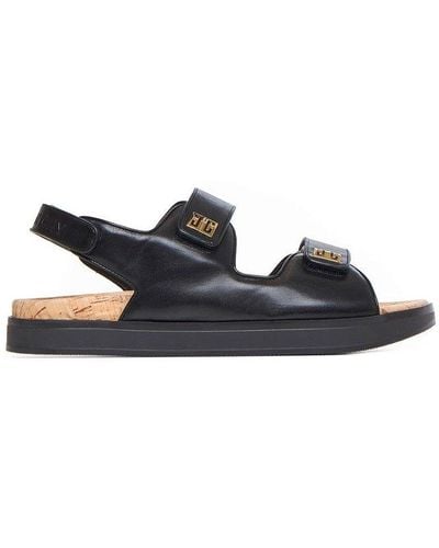 Givenchy 4g Plaque Touch Strap Sandals - Black