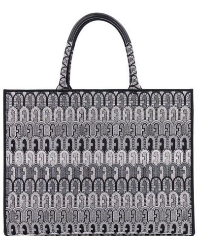 Furla Opportunity Jacquard Top Handle Bag - Grey