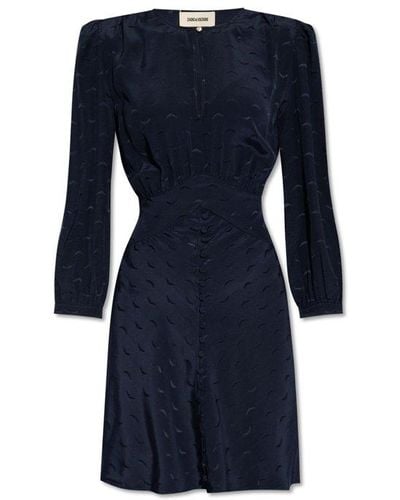 Zadig & Voltaire 'rhodri' Dress With Puff Sleeves, - Blue