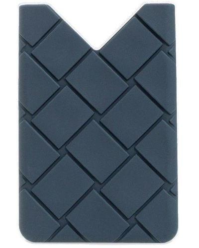 Bottega Veneta Intrecciato Slip On Card Case - Blue