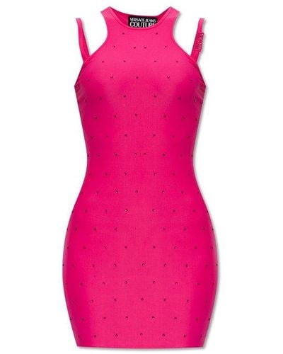 Versace Dress With Double Shoulder Straps, - Pink