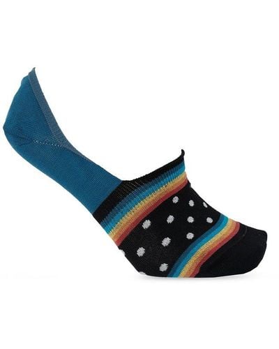 Paul Smith Patterned No-show Socks, - Blue