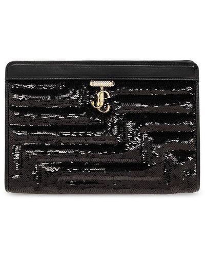 Jimmy Choo Avenue Embellished Handbag - Black