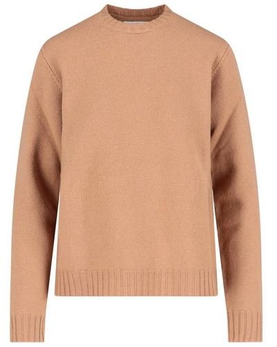 Jil Sander Round-neck Knitted Sweater - Brown