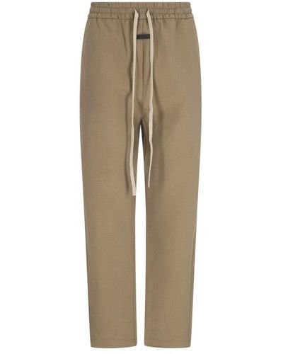 Fear Of God Logo Patch Drawstring Trousers - Natural