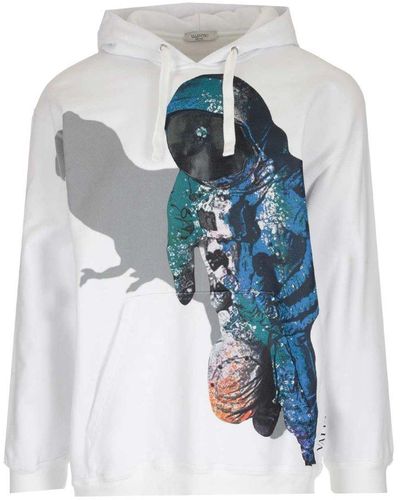 Valentino Astronaut Print Hoodie - White