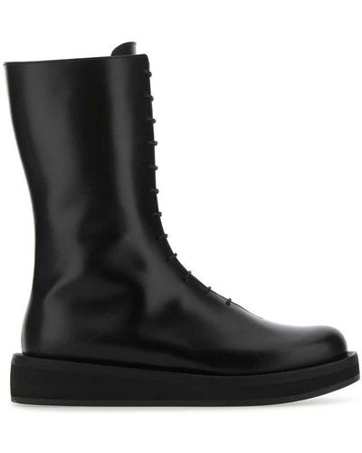 Neous Leather Spika Boots - Black