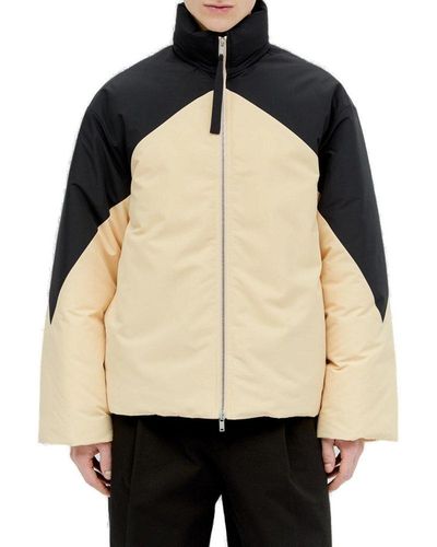 Jil Sander Colour-block Zipped Down Jacket - Black