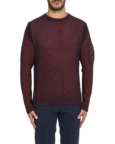 C.P. Company Crewneck Sleeved Jumper - Purple