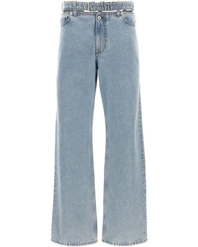 Y. Project Logo Patch Belted Waist Jeans - Blue