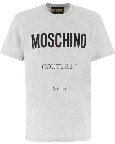 Moschino Logo Printed Crewneck T-shirt - Grey