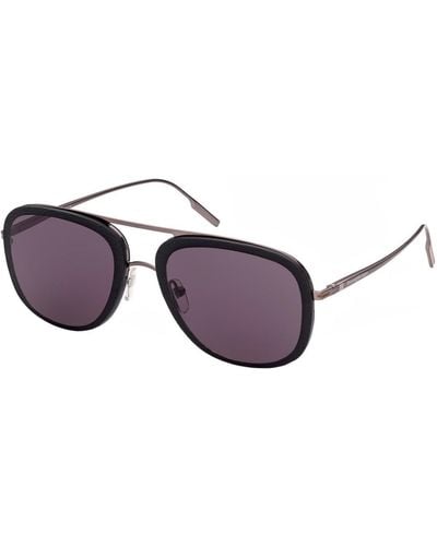 Zegna Navigator Frame Sunglasses - Black