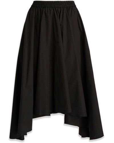 MICHAEL Michael Kors Poplin Handkerchief Midi Skirt - Black