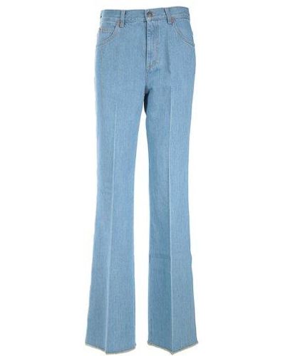 Gucci Logo Label Flared Jeans - Blue