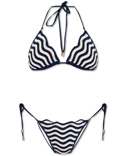Zimmermann Striped Bikini - White
