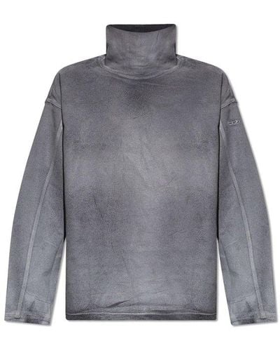 DIESEL 'd-nlabelcol-s' Reflective Sweatshirt, - Grey