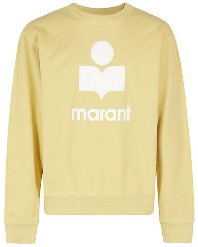 Isabel Marant Logo Flocked Crewneck Sweatshirt - Yellow