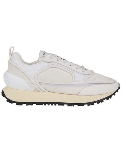 Balmain Racer Trainers In Suede And Leather - White