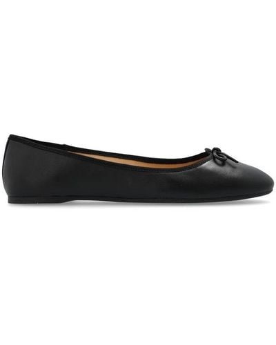 COACH Abigail Black Leather Ballerina Court Shoes