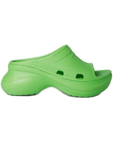 Balenciaga X Crocstm Platform Sandals - Green