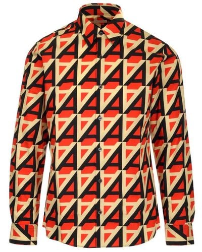 Dries Van Noten Multicolored "curle" Shirt - Orange