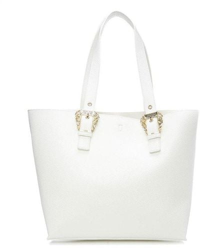 Versace Baroque Buckle Top Handle Bag - White